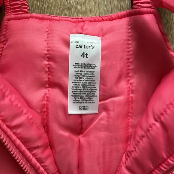 Toddler size 4t ski bibs. Never worn. Pink. - Picture 3 of 4